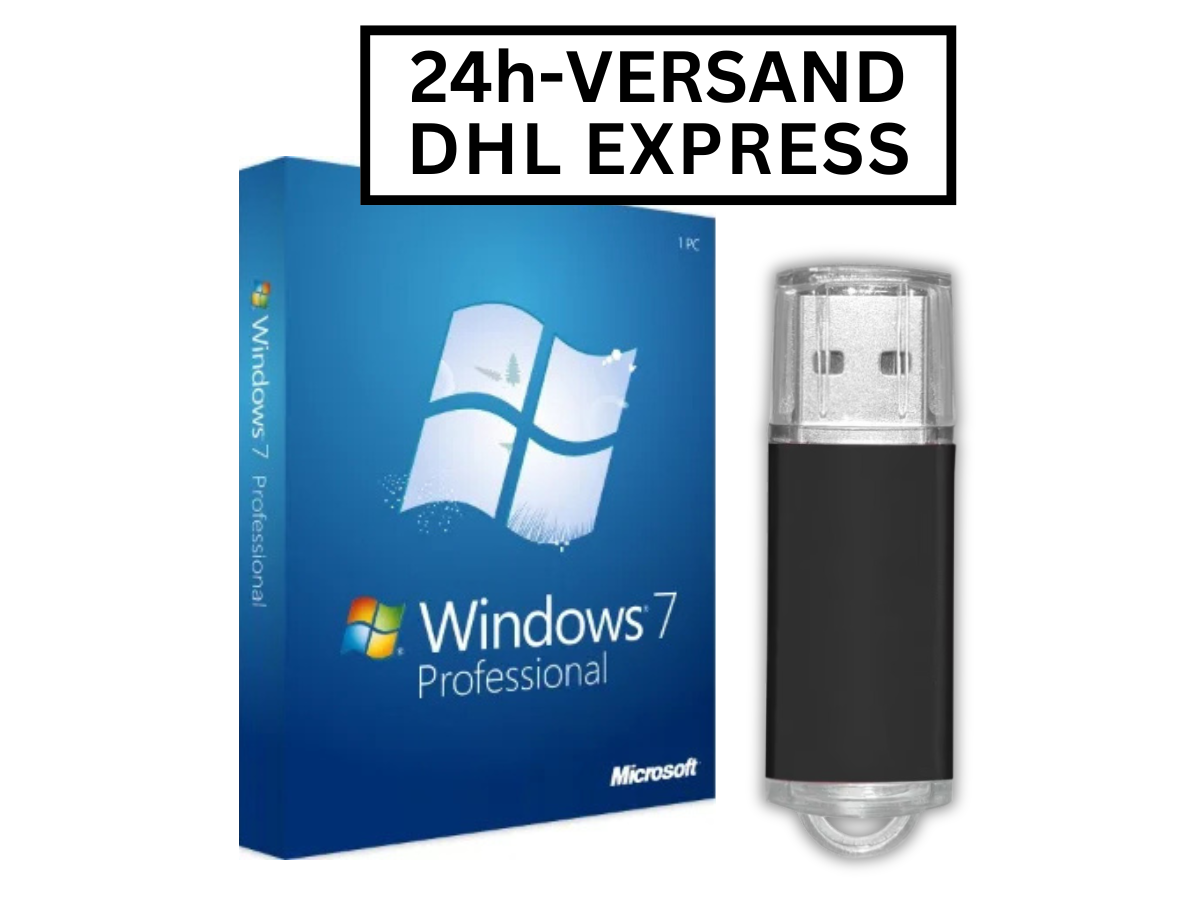 Windows 7 Professional Vollversion | Produktschlüssel inkl. Installations USB