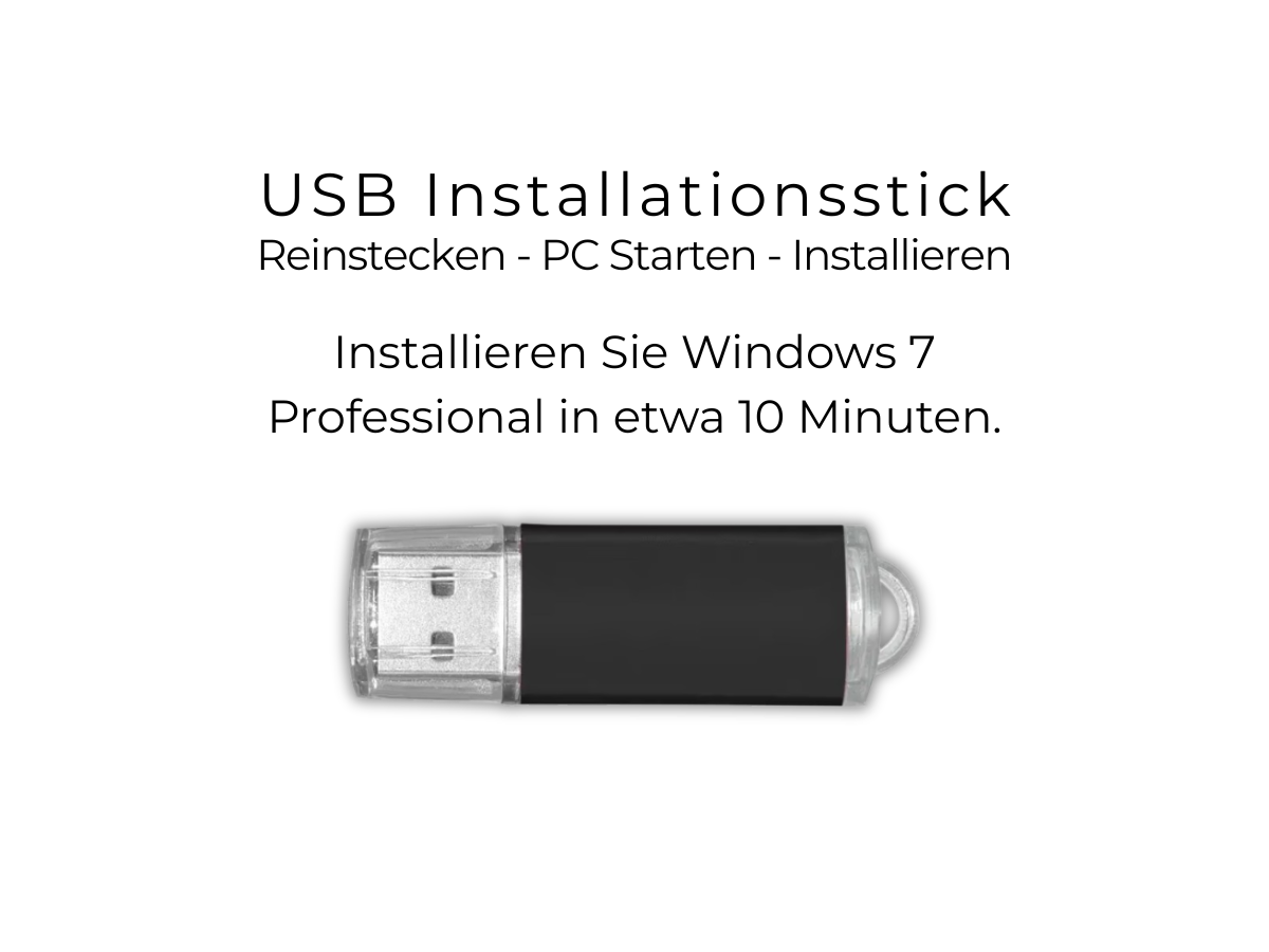 Windows 7 Professional Vollversion | Produktschlüssel inkl. Installations USB