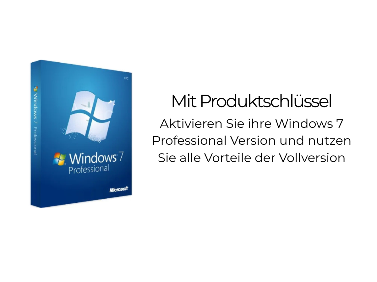 Windows 7 Professional Vollversion | Produktschlüssel inkl. Installations USB